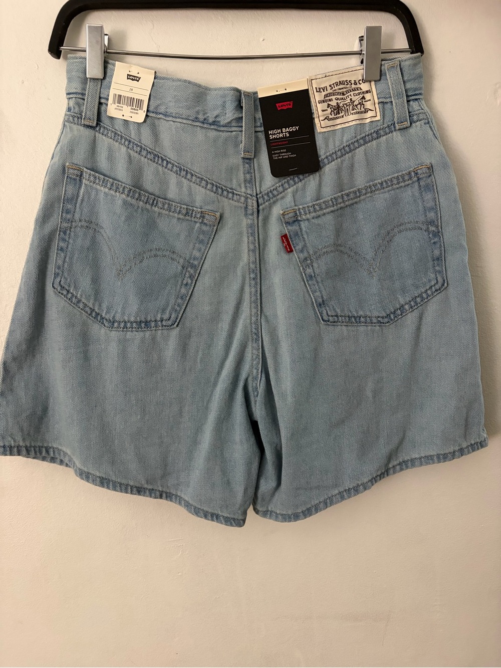 Levi's High Baggy Denim Shorts in Light Wash Blue